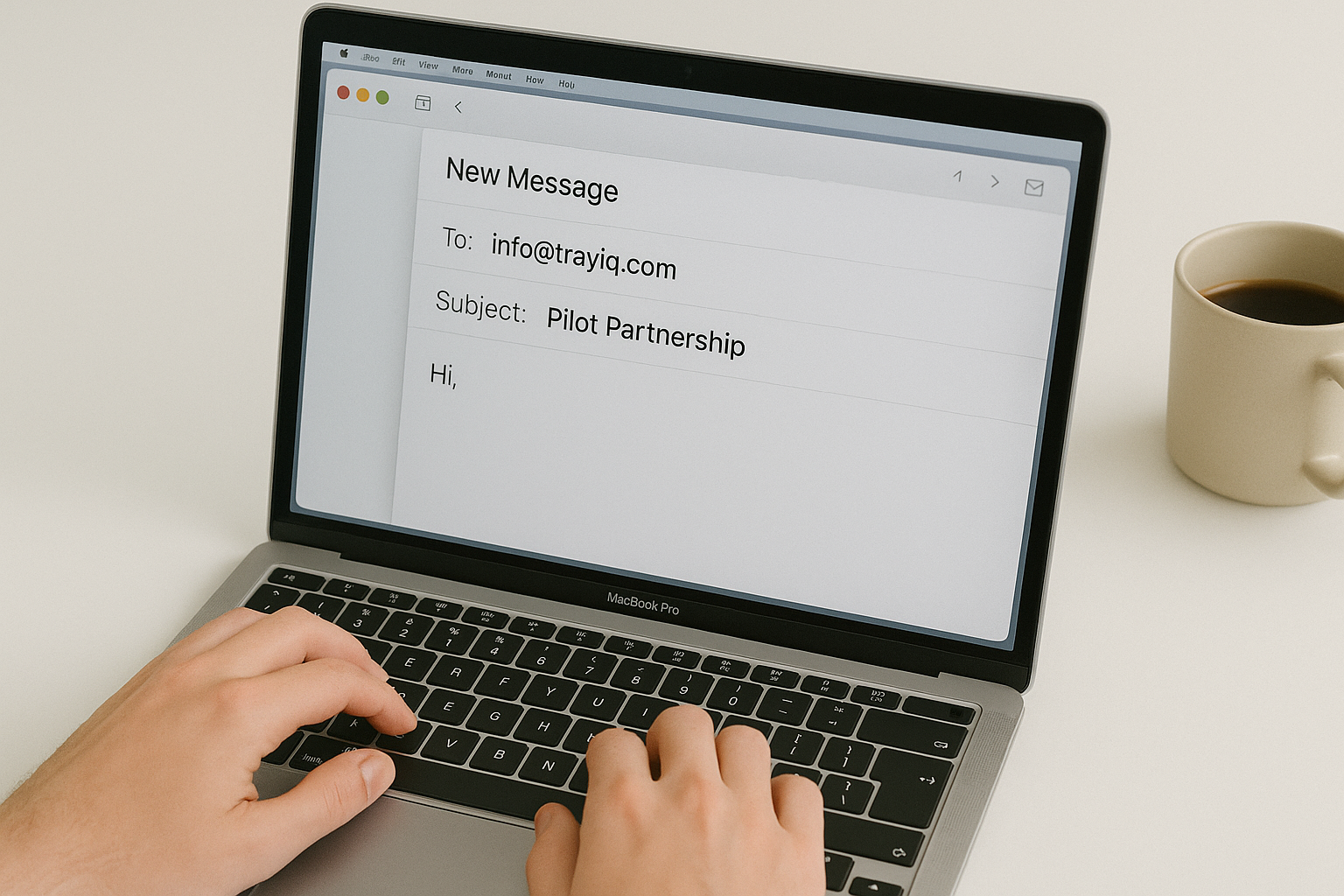 A person emailing TrayIQ about a partnership